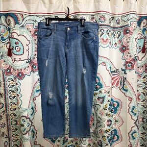 Old Navy Women's Distressed Blue Straight Leg Jeans